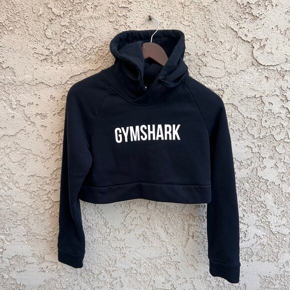 GYMSHARK Cropped Logo Hoodie Size Small - Picture 1 of 4
